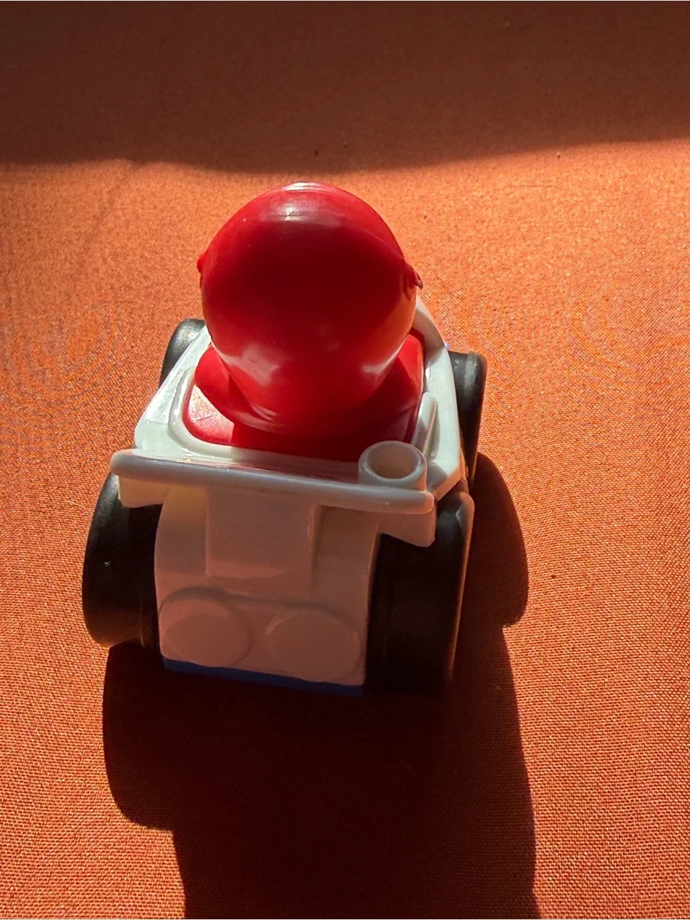 Fisher-Price Little People White #3 Race Car with Red Driver